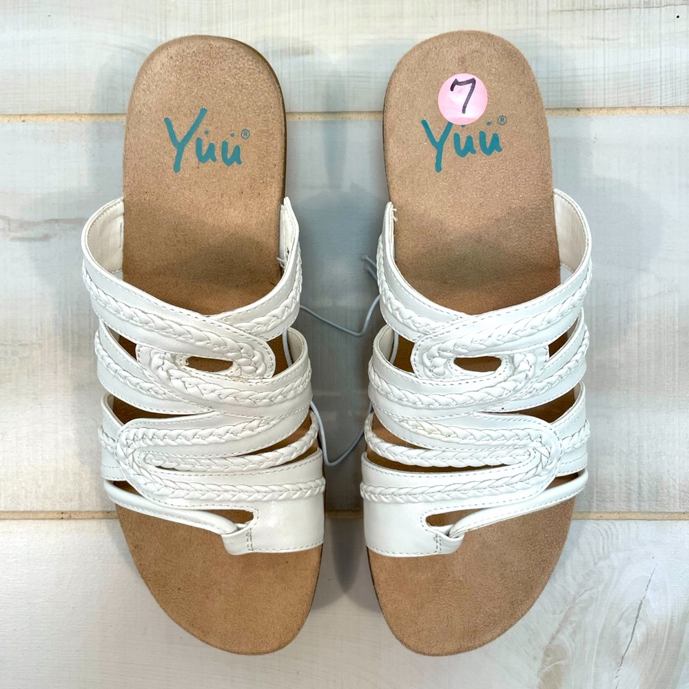 Yuu NIB Dansa White Thong Mule Sandals 7 - Picture 2 of 10